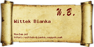 Wittek Bianka névjegykártya